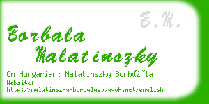 borbala malatinszky business card